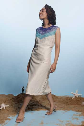 Eclat By Prerika Jalan Ombre Cutdana Embroidered Bodice Dress 