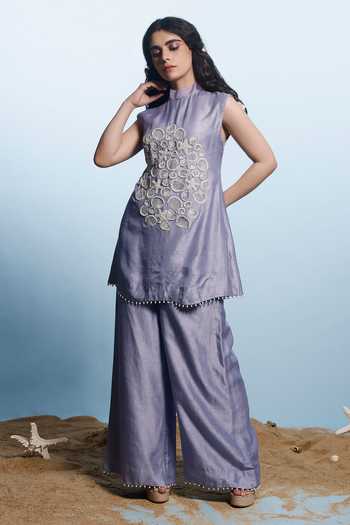 Eclat By Prerika Jalan Sea Shell Applique Kurta With Pant 