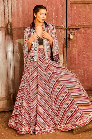 SVA by Sonam & Paras Modi Noor Embroidered Jacket Lehenga Set 