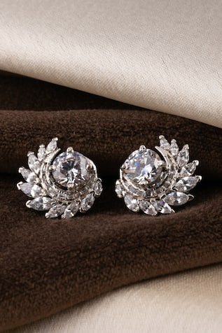 Sica Jewellery Moonshine Cubic Zirconia Embellished Stud Earrings 