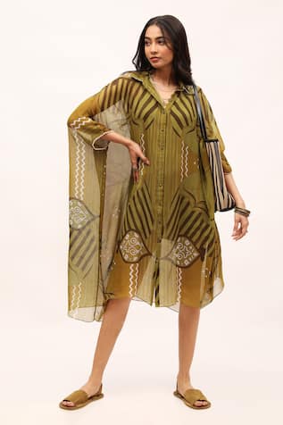 Kritika Murarka Printed Chiffon Shirt Dress 