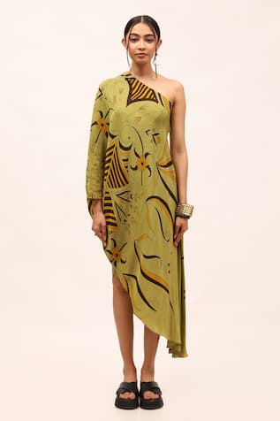 Kritika Murarka Printed One-Shoulder Dress 