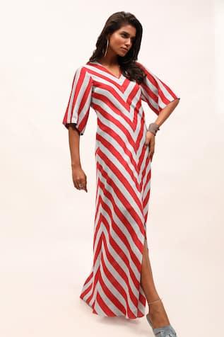 Kritika Murarka Striped Print A-Line Dress 