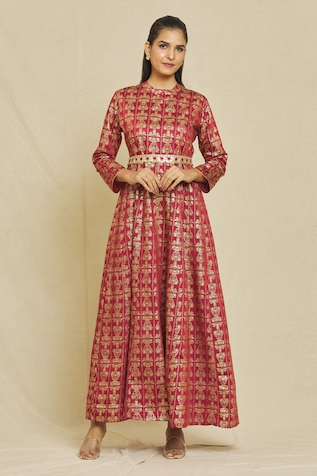 Nazaakat by Samara Singh Tribal Foil Print Dress