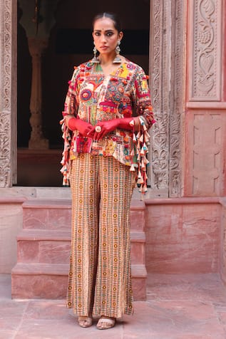 Ankur J Embroidered Jacket & Palazzo Set 