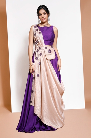 Kressa Lehenga & Draped Blouse Set