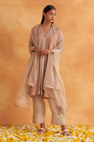 Akriti by Ritika Georgette Floral Embroidered Kurta Set