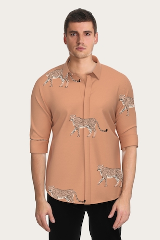 HeSpoke Cotton Cheetah Print Shirt
