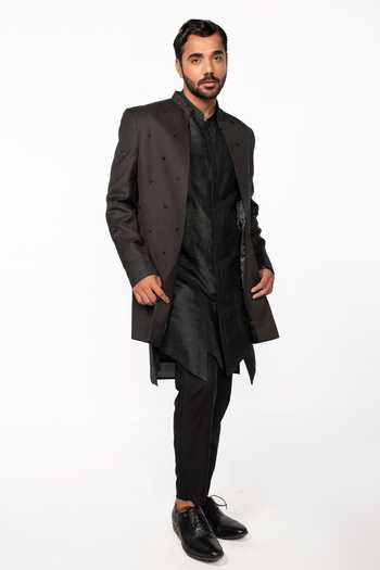 Kaka Calcutta Placement Embroidered Jacket With Kurta Set 