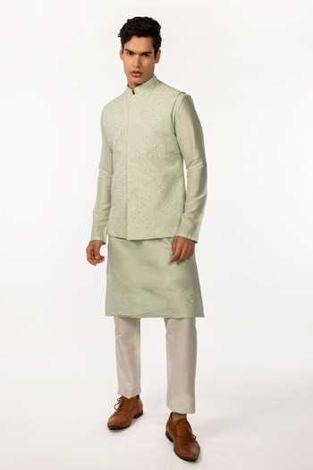 Kaka Calcutta Thread Beaded Embroidered Bundi 