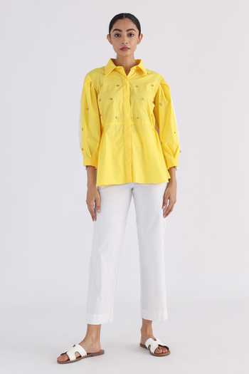 Studio Moda India Colorblock Cotton Shirt 
