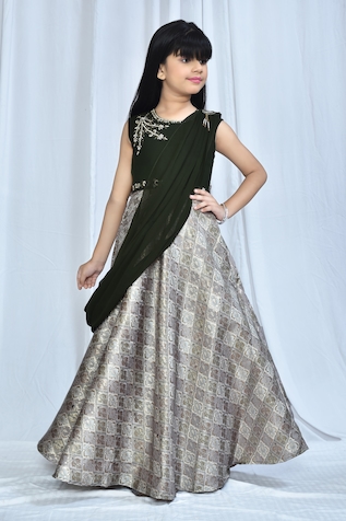 Shop cute Diwali gowns for girls online at Aza Fashions