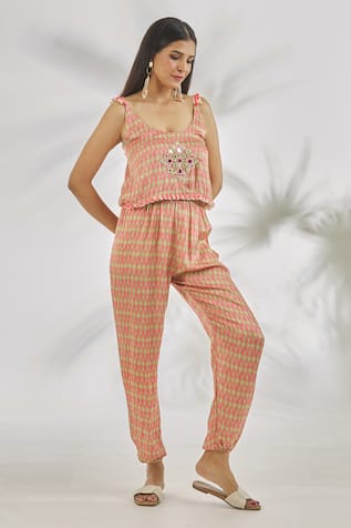 Gopi Vaid Nia Geometric Print Jumpsuit 