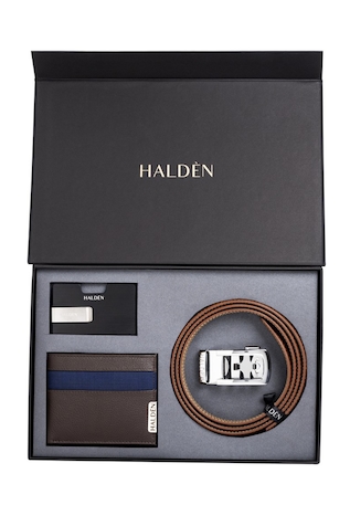 HALDÈN Belt & Wallet Combo Gift Box Set