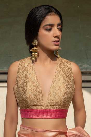 Priyanka Raajiv Zane Silk Brocade Blouse 