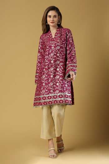 Monk & Mei By Sonia Anand Kavya Woven Pakistani Kurta & Pant Set 