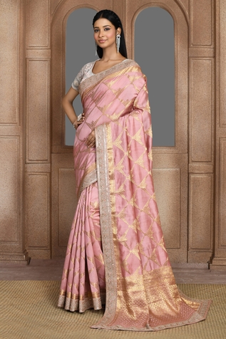 Kalighata Silk Gota Woven Saree With Blouse