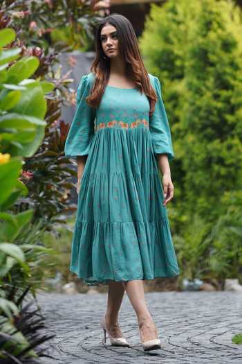Leela By A Tiered Lotus Print Dress 