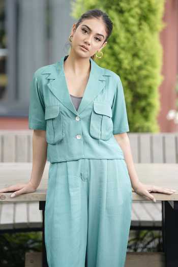 Leela By A Flap Pocket Shacket With Pant 