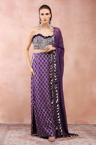 Payal Singhal Embroidered Corset Skirt Set 