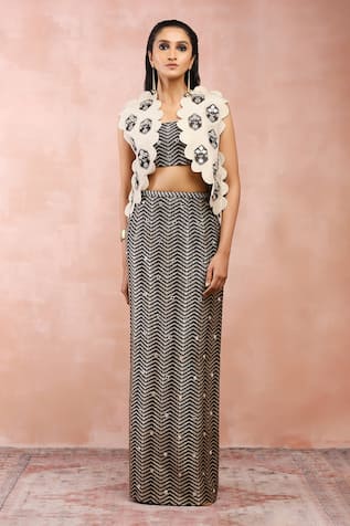 Payal Singhal Embroidered Jacket Skirt Set 