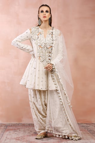 Payal Singhal Mukaish Embroidered Peplum Kurta Salwar Set 