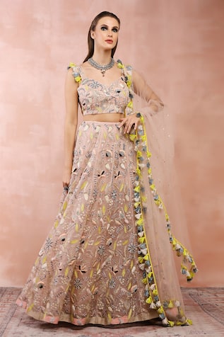 Payal Singhal Garden Embroidered Organza Lehenga Set 