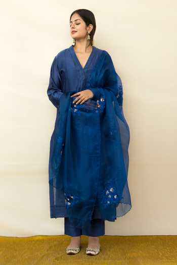 Mithi Supari Kanti Silk Chanderi Kurta Pant Set 