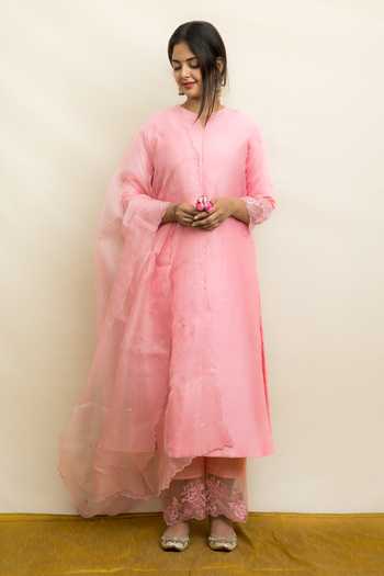 Mithi Supari Kishori Notched Neck Kurta Pant Set 