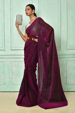 Adara Khan Shimmer Saree With Running Blouse