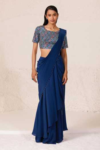 Chhaya Mehrotra Pre-Draped Godet Saree With Embellished Blouse 