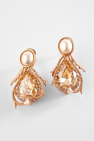 Outhouse The Paloma Pearl Embellished Stud Earrings 