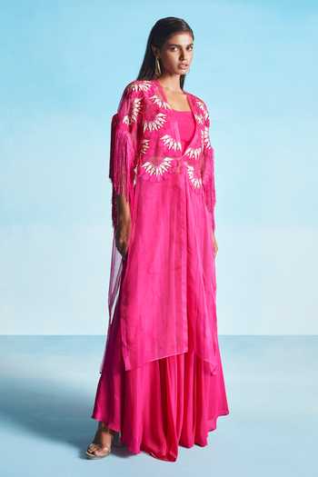 Studio Radical Embroidered Cape Flared Pant Set 