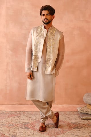 PS Men by Payal Singhal Embroidered Bundi & Jogger Pant Set 