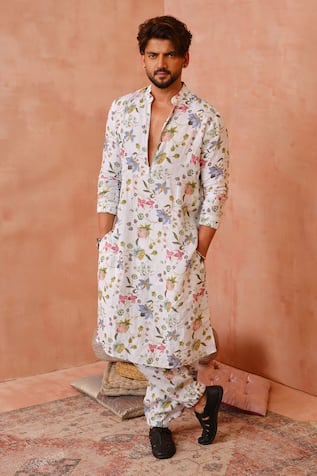 PS Men by Payal Singhal Nargis Print Bomber Kurta & Jogger Pant Set 