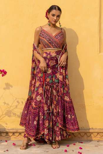 Sandhya Shah Printed Cape Sharara Set 