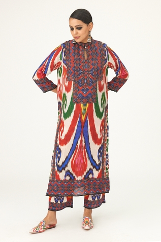 Rajdeep Ranawat Champa Silk Abstract Print Kurta