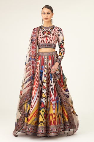 Rajdeep Ranawat Varsha Leela Paisley Print Skirt Top Set