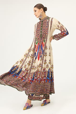 Rajdeep Ranawat Ada Silk Abstract Print Anarkali 