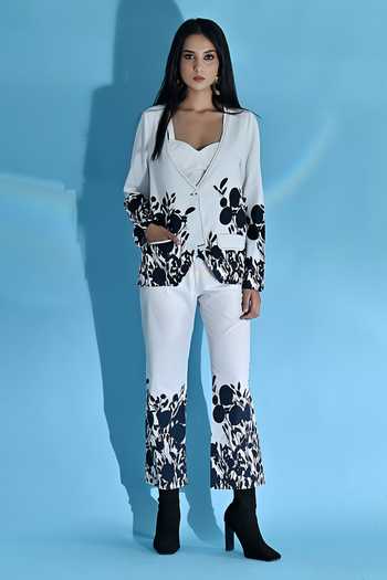 Jyoti Sachdev Iyer Floral Print Open Jacket & Trouser Set 