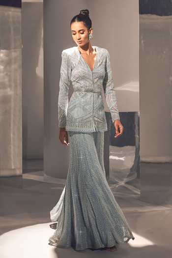 Ritika Mirchandani Elif Crystal Geometric Embellished Kurta With Sharara 