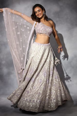 Azra Hand Embroidered Blouse Lehenga Set 