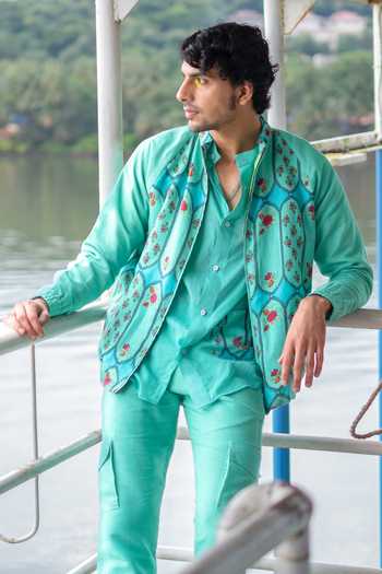 Punit Balana Cotton Floral Print Jacket 