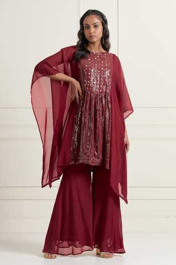 Affroz Embroidered Kaftan & Sharara Set 