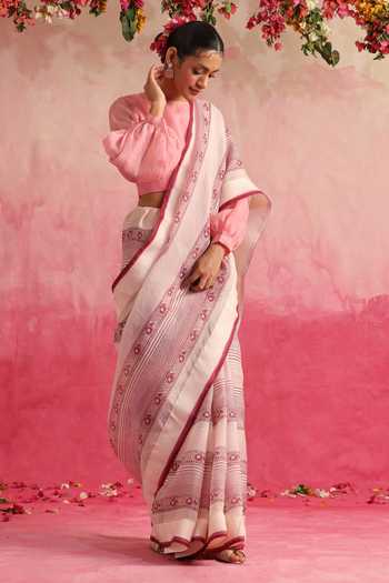 Weaver Story Manzar Hand Block Printed Saree 