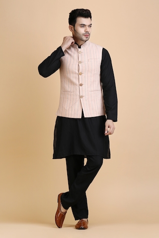 Dusala Shawls Natraj Woven Stripe Waistcoat