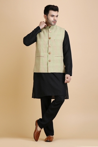 Dusala Shawls Dhir Woven Striped Waistcoat