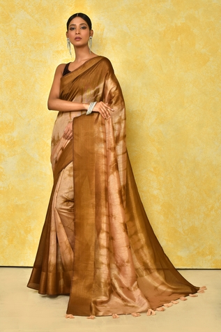 Arihant Rai Sinha Tie Dye Abstract Pattern Saree With Running Blouse