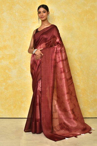 Arihant Rai Sinha Tie Dye Saree With Running Blouse