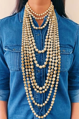 Rumi Bead Layered Necklace 